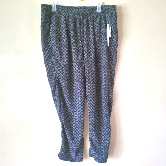 Zac & Rachel Black Bohemian Straight Leg Lounge Pants Plus Size 1X NWT - Picture 1 of 7